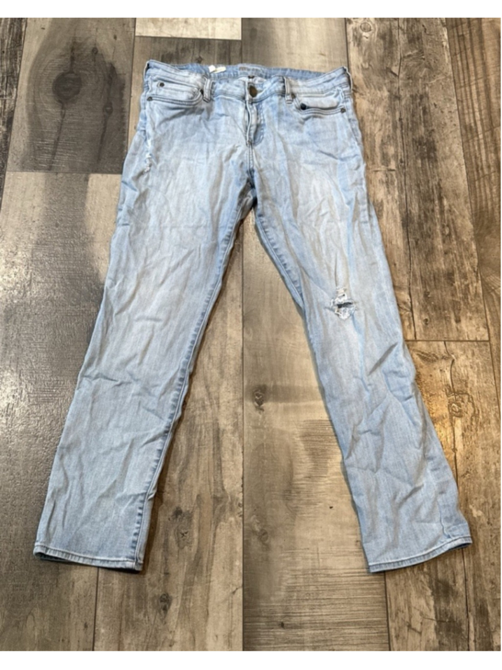 Kut from the Kloth Catherine Boyfriend Jeans Stretch Denim Sz 12 light Blue GUC